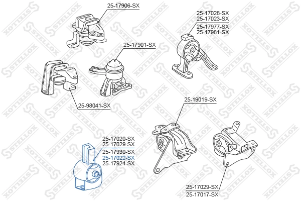 Mounting, engine 25-17022-SX