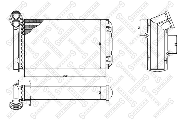 Heat Exchanger, interior heating 10-35075-SX