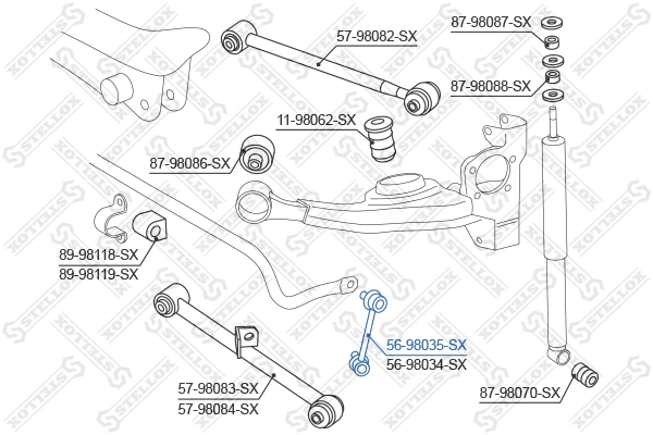 Link/Coupling Rod, stabiliser bar 56-98035-SX