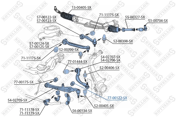 STELLOX 77-00122-SX Mounting, control/trailing arm