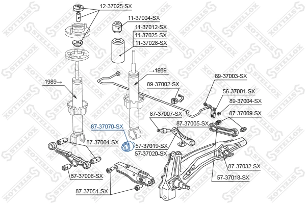 STELLOX 87-37070-SX Mounting, control/trailing arm