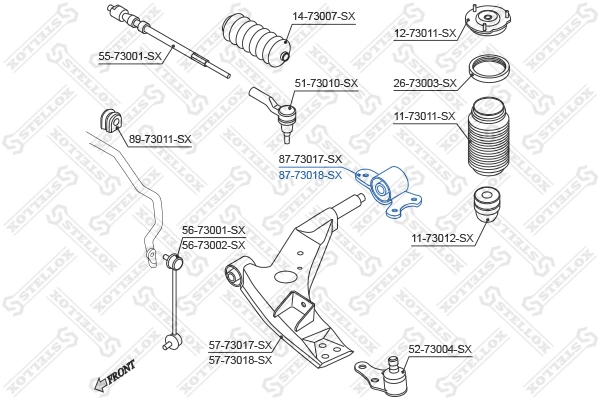 Mounting, control/trailing arm 87-73018-SX