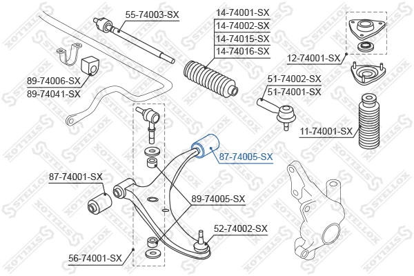 Mounting, control/trailing arm 87-74005-SX