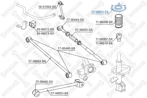 Suspension Strut Support Mount 12-98023-SX
