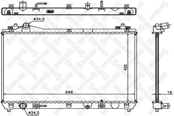 Radiator, engine cooling 10-25431-SX