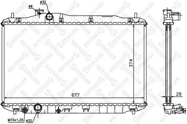 Radiator, engine cooling 10-26675-SX