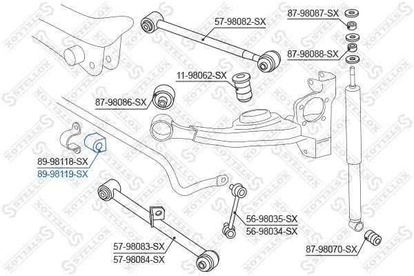 Mounting, stabiliser bar 89-98119-SX