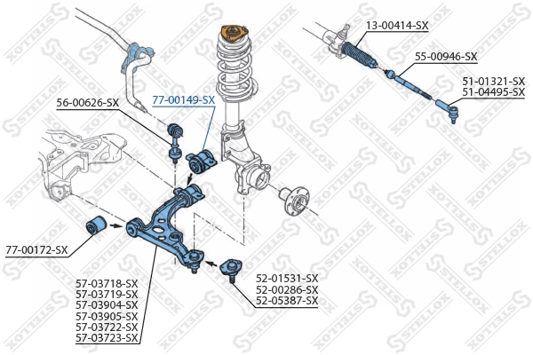 Mounting, control/trailing arm 77-00149-SX