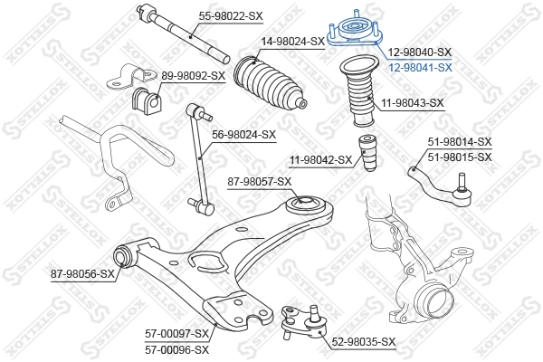 Suspension Strut Support Mount 12-98041-SX