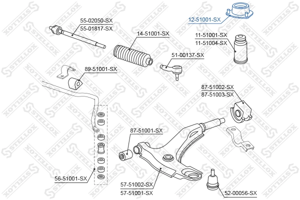 STELLOX 12-51001-SX Suspension Strut Support Mount