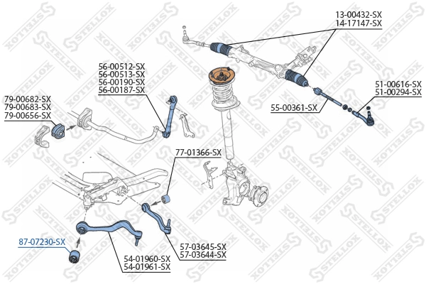 Mounting, control/trailing arm 87-07230-SX
