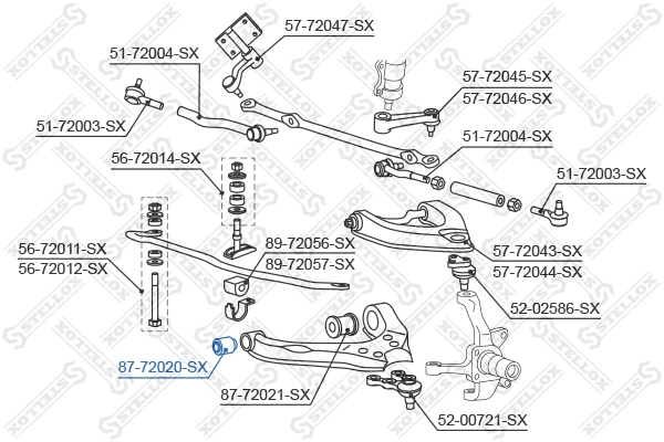 Mounting, control/trailing arm 87-72020-SX