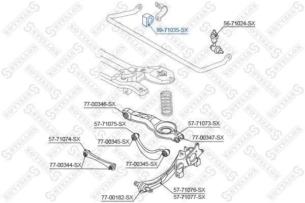 Mounting, stabiliser bar 89-71035-SX
