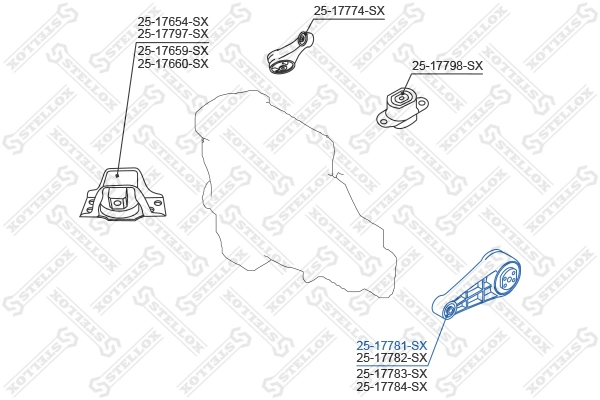 STELLOX 25-17781-SX Mounting, engine