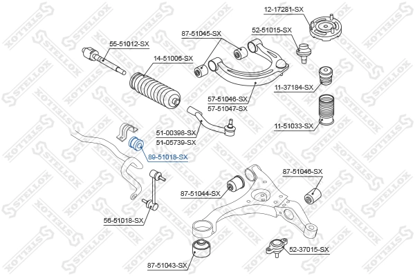STELLOX 89-51018-SX Mounting, stabiliser bar