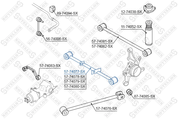 Rod/Strut, wheel suspension 57-74077-SX