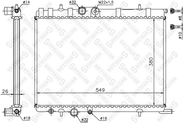 Radiator, engine cooling 10-25177-SX
