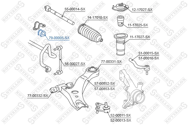 Mounting, stabiliser bar 79-00005-SX