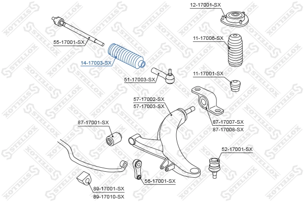 Bellow, steering 14-17003-SX