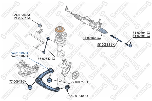 STELLOX 57-01839-SX Control/Trailing Arm, wheel suspension