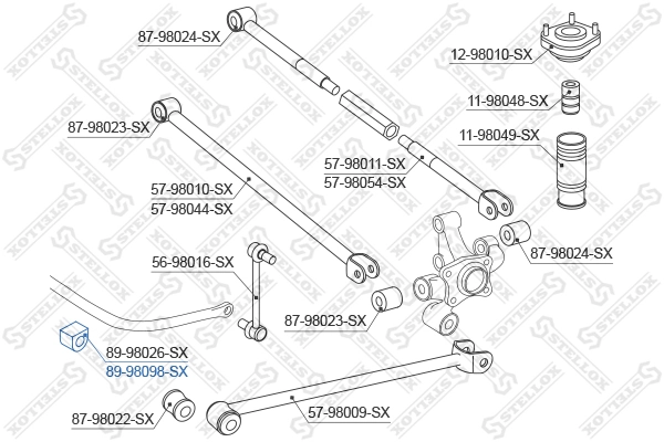 Mounting, stabiliser bar 89-98098-SX