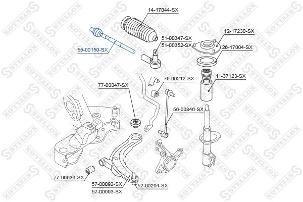 Inner Tie Rod 55-00150-SX
