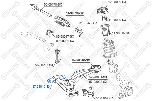Mounting, control/trailing arm 87-98015-SX