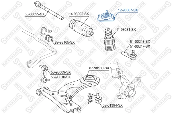 Suspension Strut Support Mount 12-98067-SX
