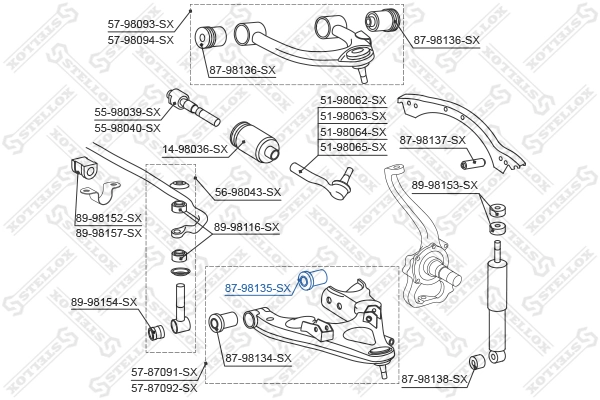STELLOX 87-98135-SX Mounting, control/trailing arm