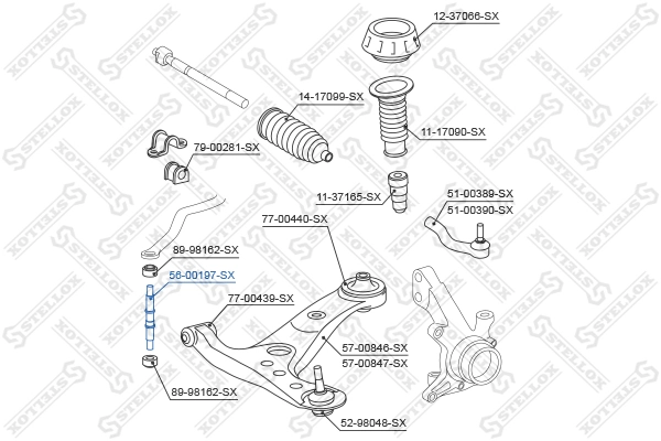 Link/Coupling Rod, stabiliser bar 56-00197-SX