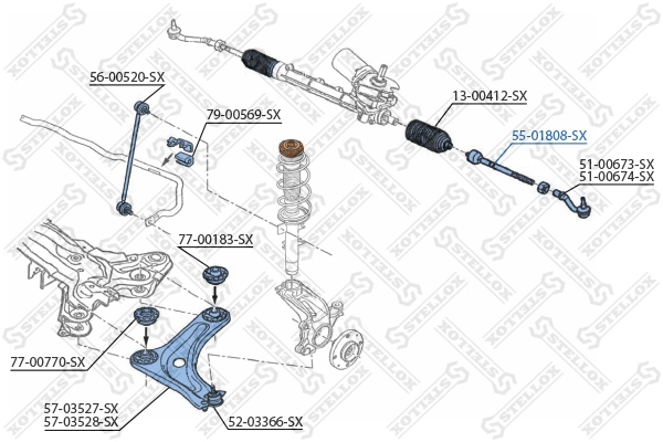 Inner Tie Rod 55-01808-SX