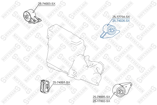 Mounting, engine 25-74026-SX