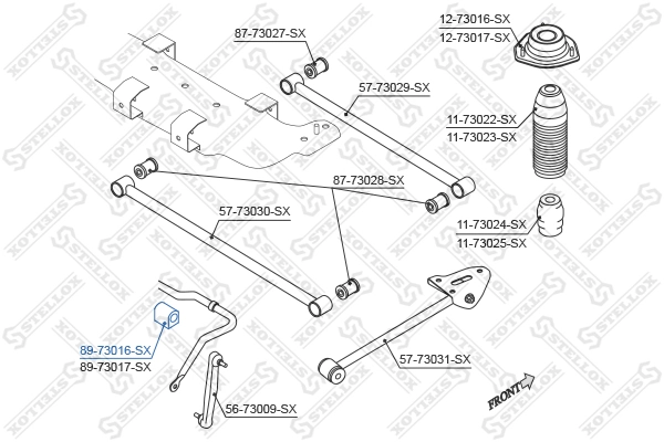 Mounting, stabiliser bar 89-73016-SX