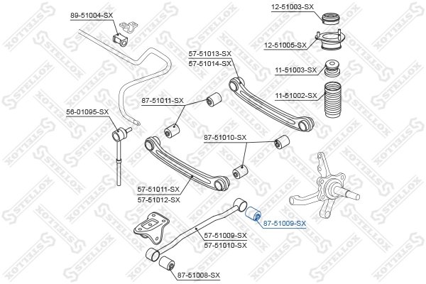 STELLOX 87-51009-SX Mounting, control/trailing arm