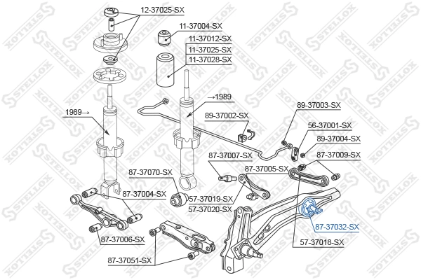 Mounting, control/trailing arm 87-37032-SX