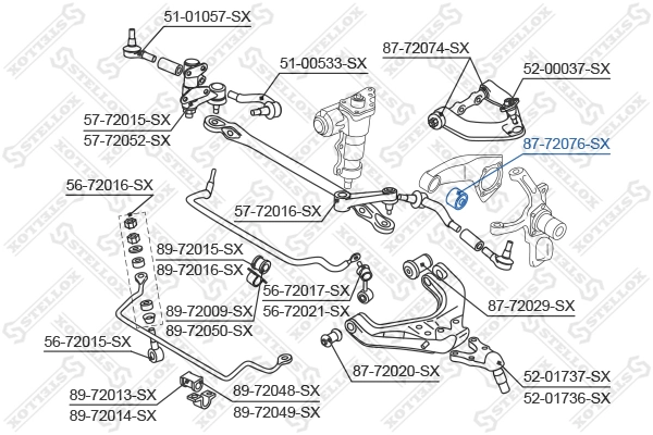 STELLOX 87-72076-SX Mounting, control/trailing arm