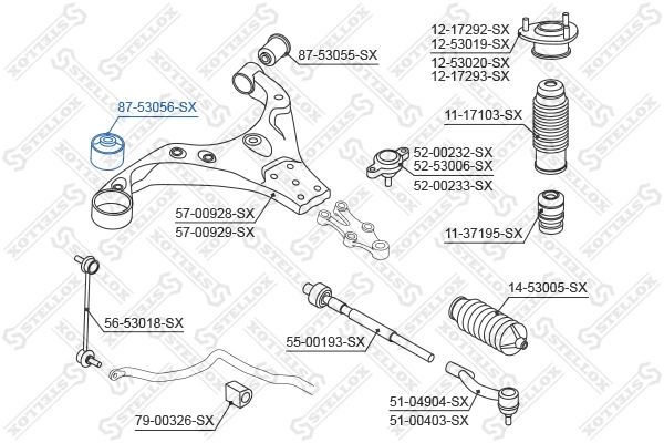 Mounting, control/trailing arm 87-53056-SX