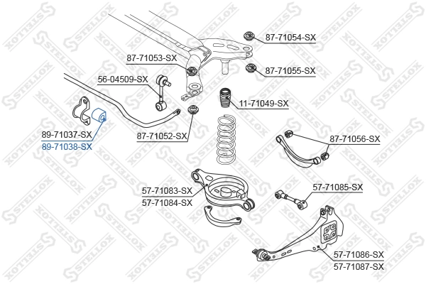 Mounting, stabiliser bar 89-71038-SX