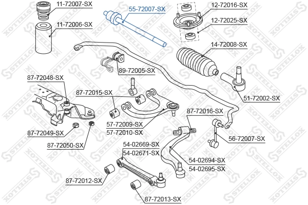 Inner Tie Rod 55-72007-SX