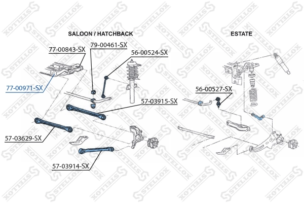 STELLOX 77-00971-SX Mounting, control/trailing arm