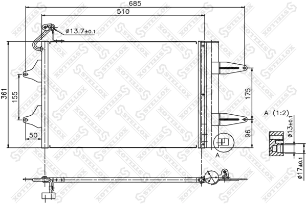 Condenser, air conditioning 10-45166-SX