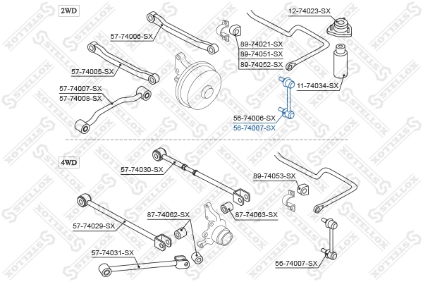 STELLOX 56-74007-SX Link/Coupling Rod, stabiliser bar