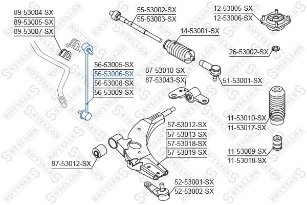 Link/Coupling Rod, stabiliser bar 56-53006-SX