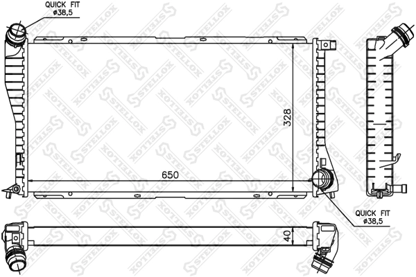 Radiator, engine cooling 10-25296-SX