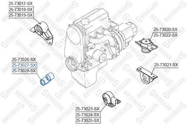 Mounting, engine 25-73027-SX