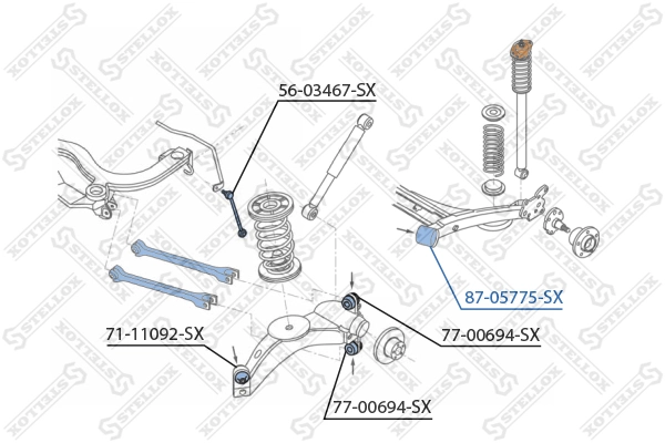 Mounting, control/trailing arm 87-05775-SX