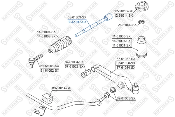 Inner Tie Rod 55-61012-SX