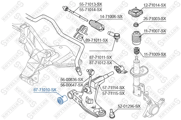 Mounting, control/trailing arm 87-71010-SX