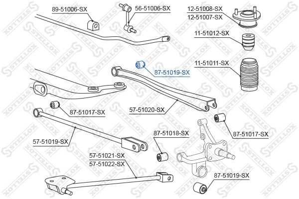 Mounting, control/trailing arm 87-51019-SX