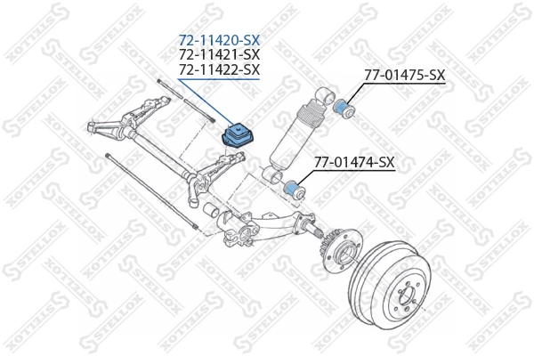 STELLOX 72-11420-SX Mounting, control/trailing arm